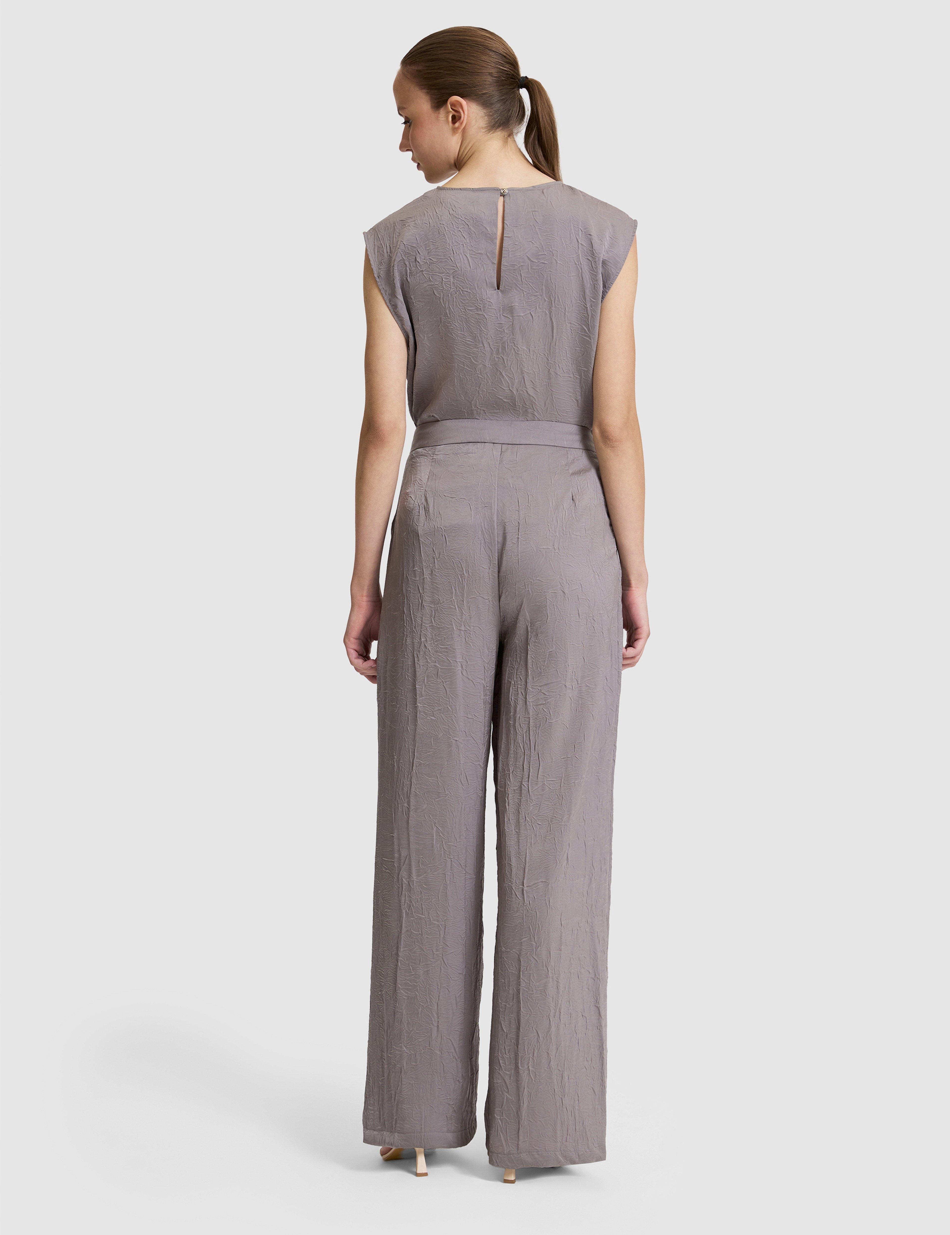 Açık Gri Loose Fit Kanvas Pantolon - Image 5