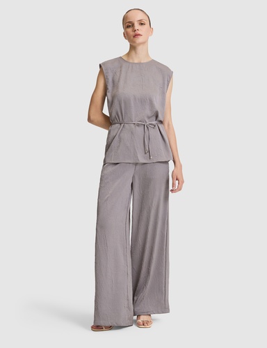 Açık Gri Loose Fit Kanvas Pantolon