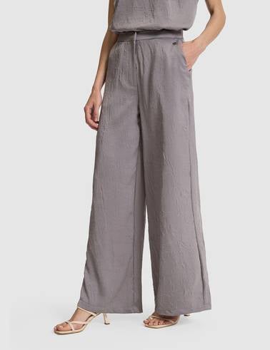 Açık Gri Loose Fit Kanvas Pantolon