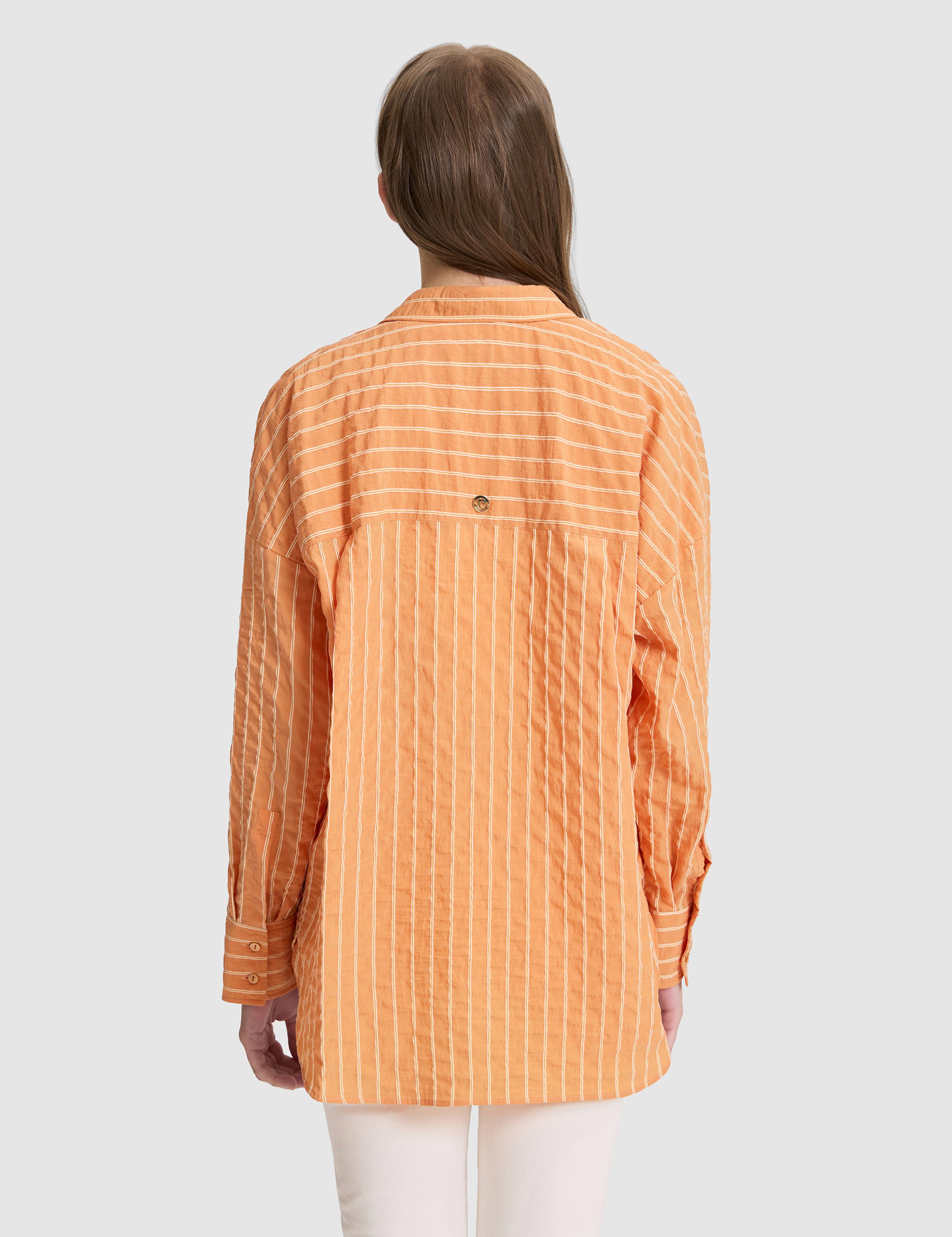 Turuncu Oversize Uzun Kollu Gömlek