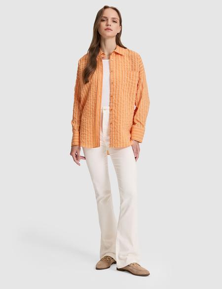 Turuncu Oversize Uzun Kollu Gömlek - 50321108004