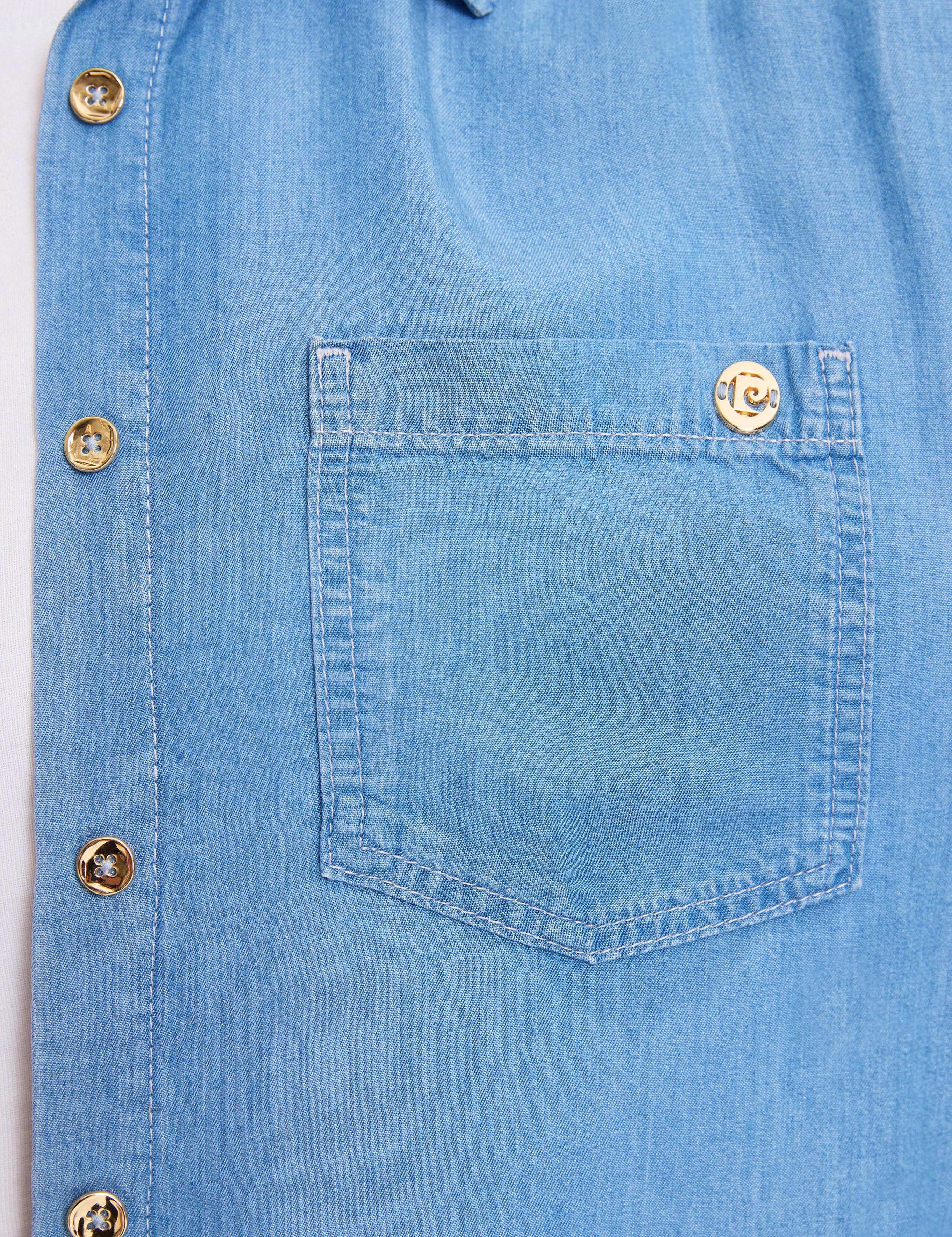 Açık Mavi Comfort Fit Jean Gömlek