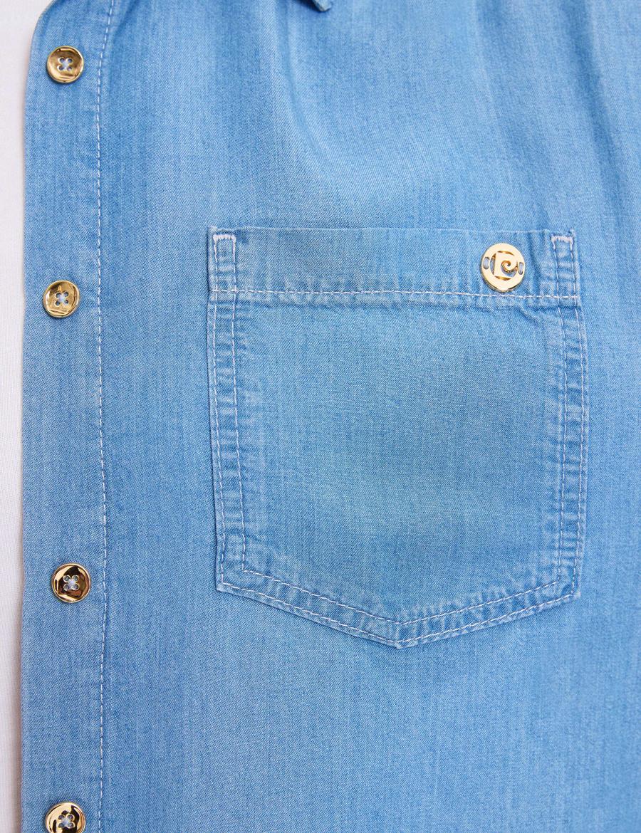Açık Mavi Comfort Fit Jean Gömlek