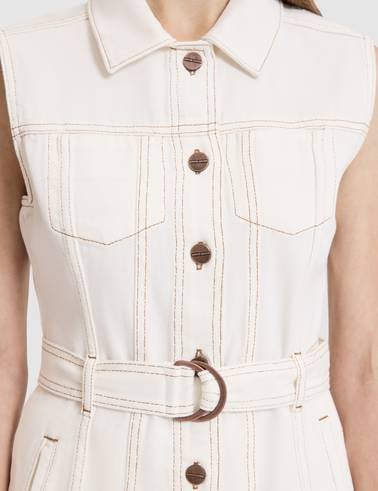 Ekru Slim Fit Jean Elbise