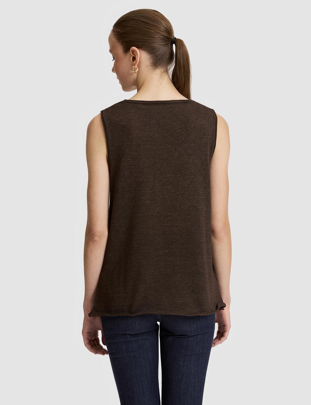 Kahverengi Comfort Fit Triko Tişört - 50324019008