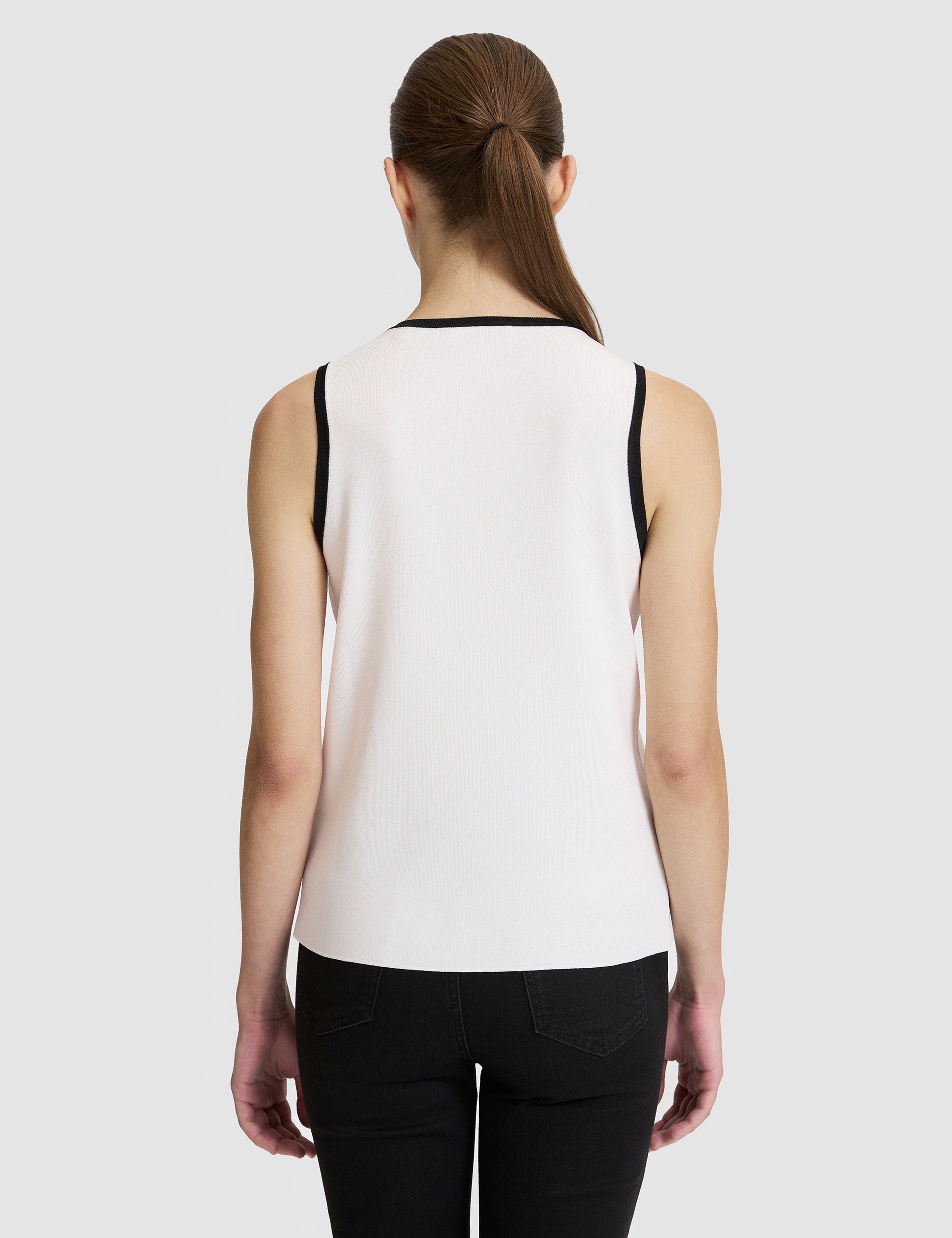 Beyaz Slim Fit Triko Tişört