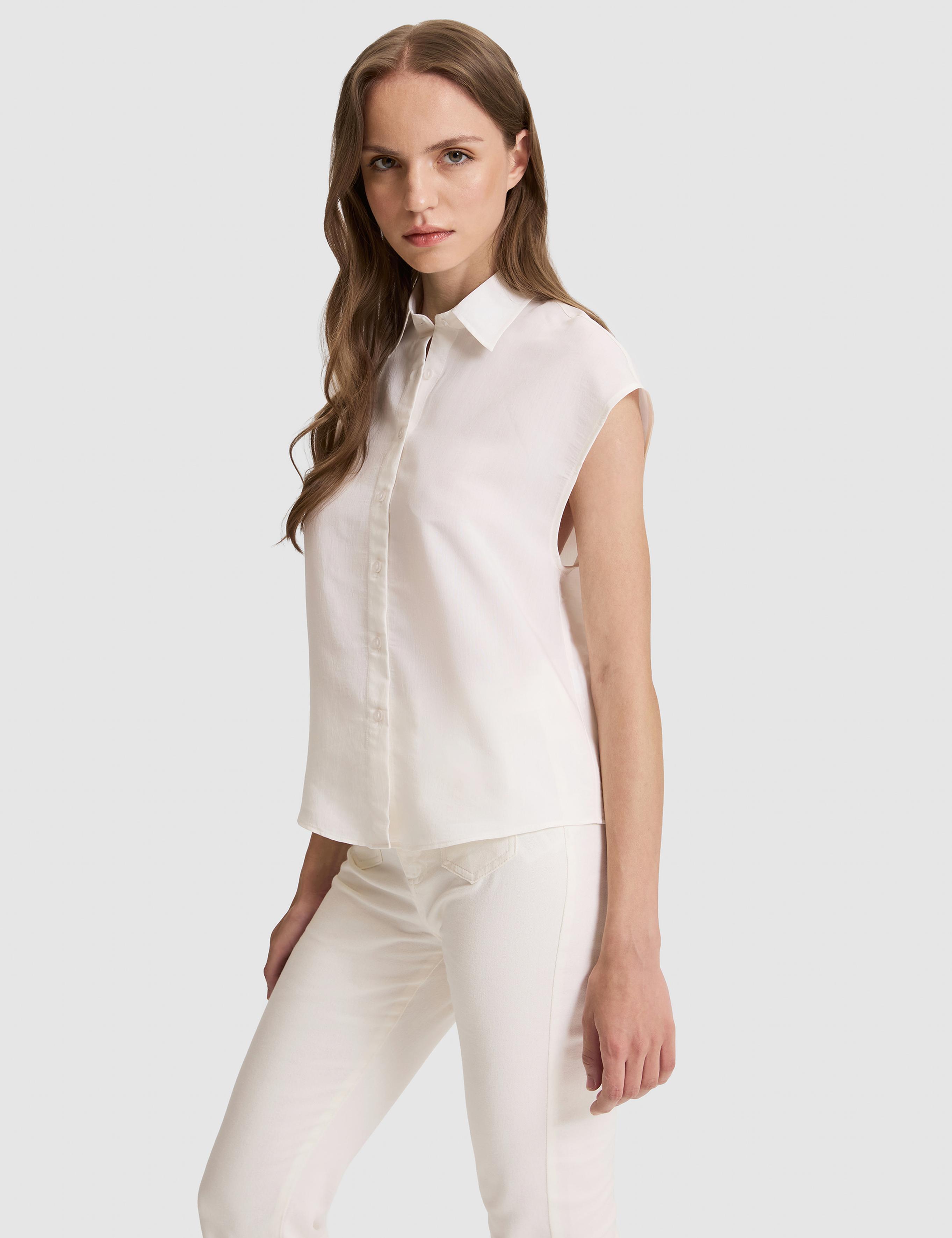 Beyaz Comfort Fit Kısa Kollu Gömlek