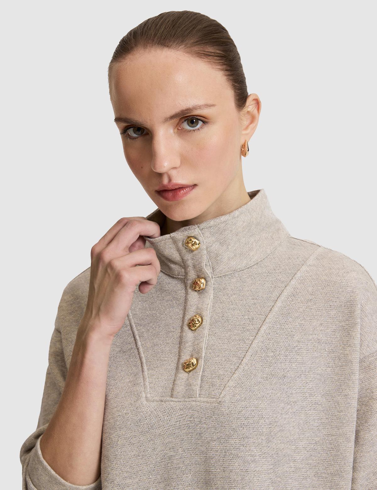 Bej Oversize Sweatshirt - 50319901018