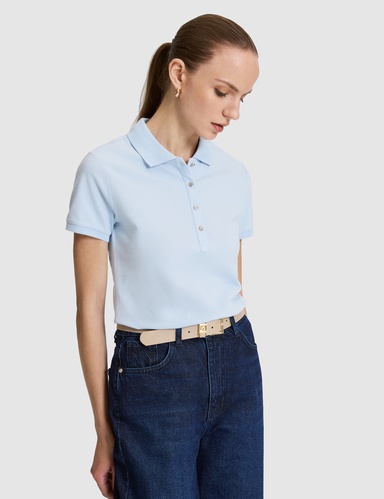 Mavi Slim Fit Pamuklu Polo Yaka Basic Tişört