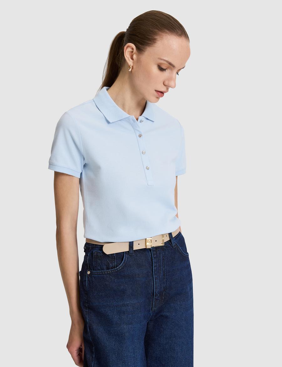 Mavi Slim Fit Pamuklu Polo Yaka Basic Tişört