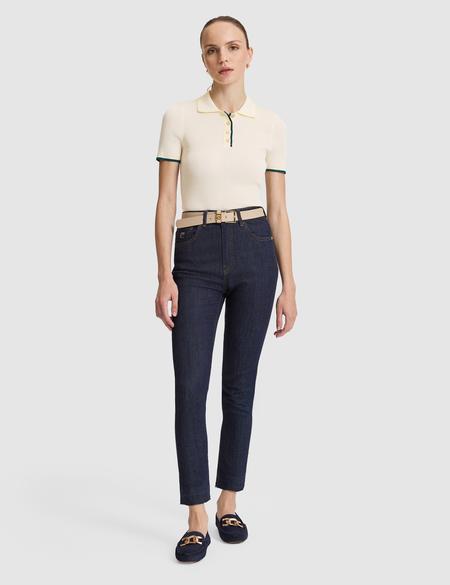 Ekru Slim Polo Yaka Triko Tişört - 50324272003