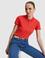 Kırmızı Slim Fit Pamuklu Polo Yaka Basic Tişört