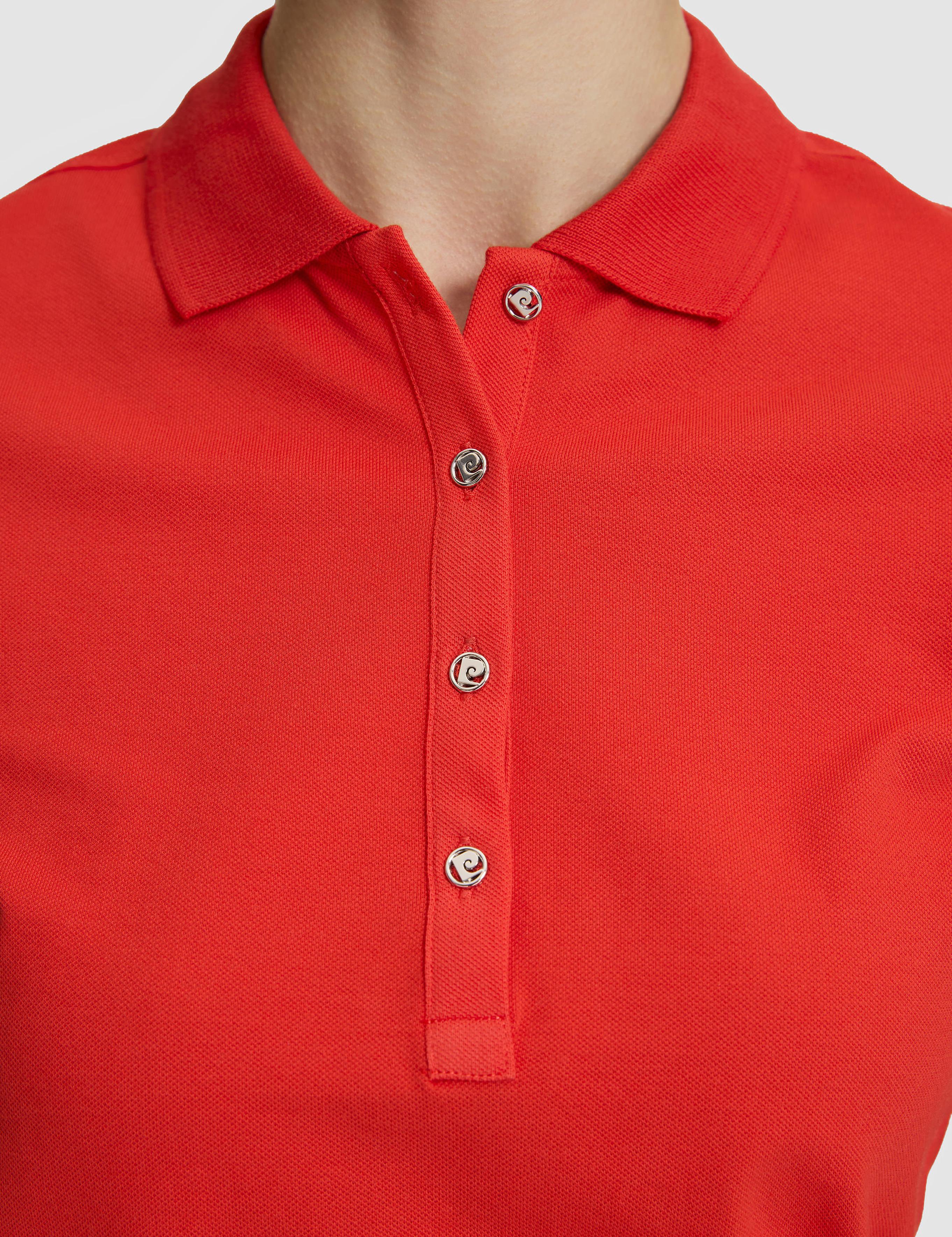 Kırmızı Slim Fit Pamuklu Polo Yaka Basic Tişört