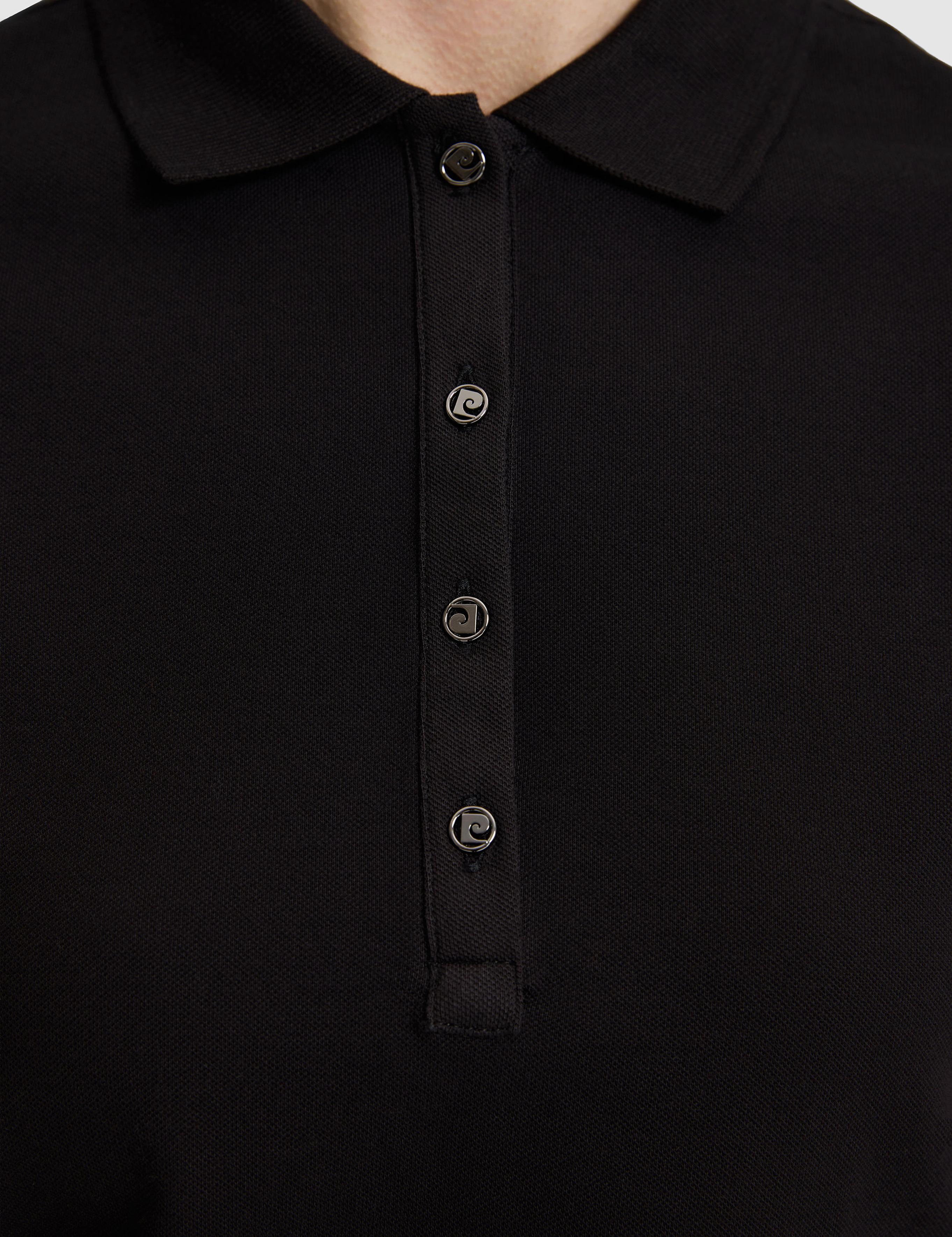 Siyah Slim Fit Pamuklu Polo Yaka Basic Tişört