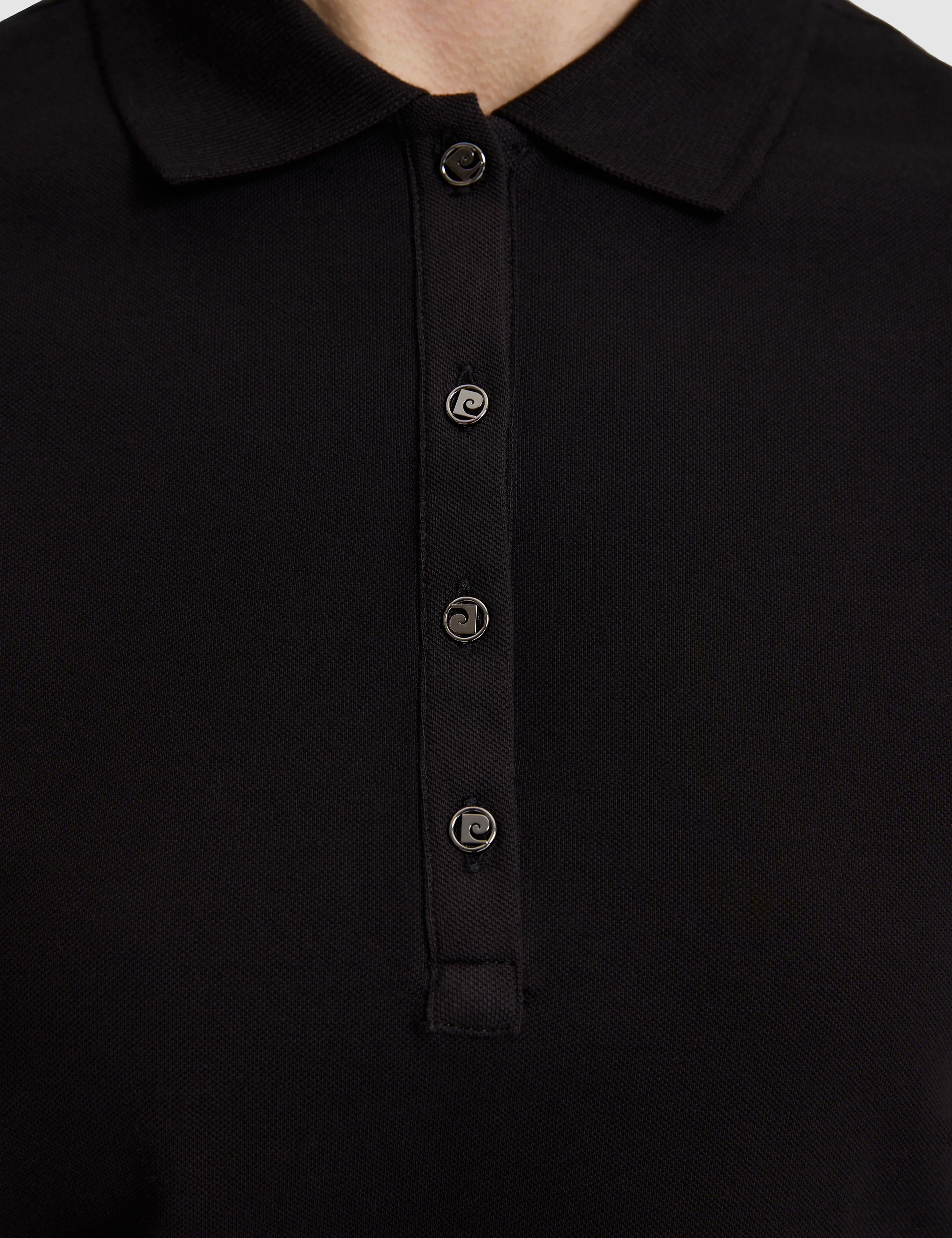 Siyah Slim Fit Pamuklu Polo Yaka Basic Tişört