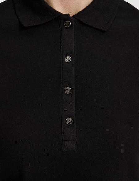 Siyah Slim Fit Pamuklu Polo Yaka Basic Tişört - 50325456038
