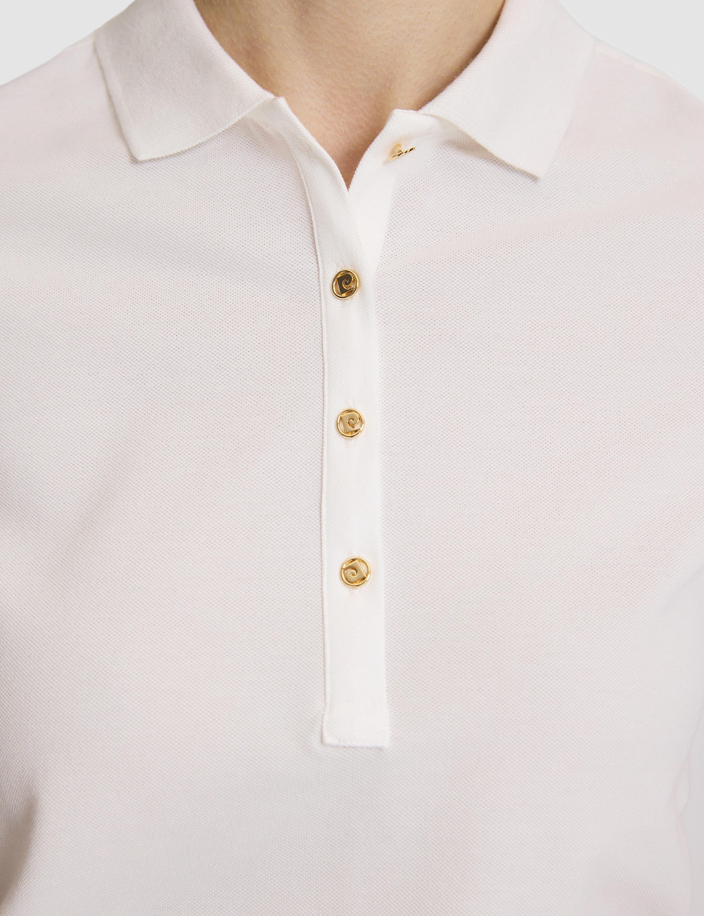 Beyaz Slim Fit Pamuklu Polo Yaka Basic Tişört