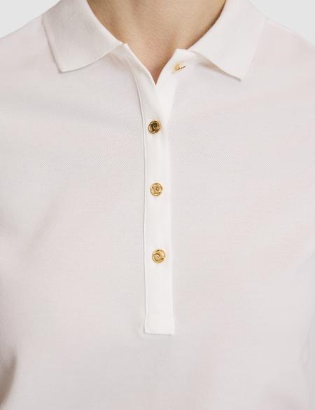 Beyaz Slim Fit Pamuklu Polo Yaka Basic Tişört - 50325456072