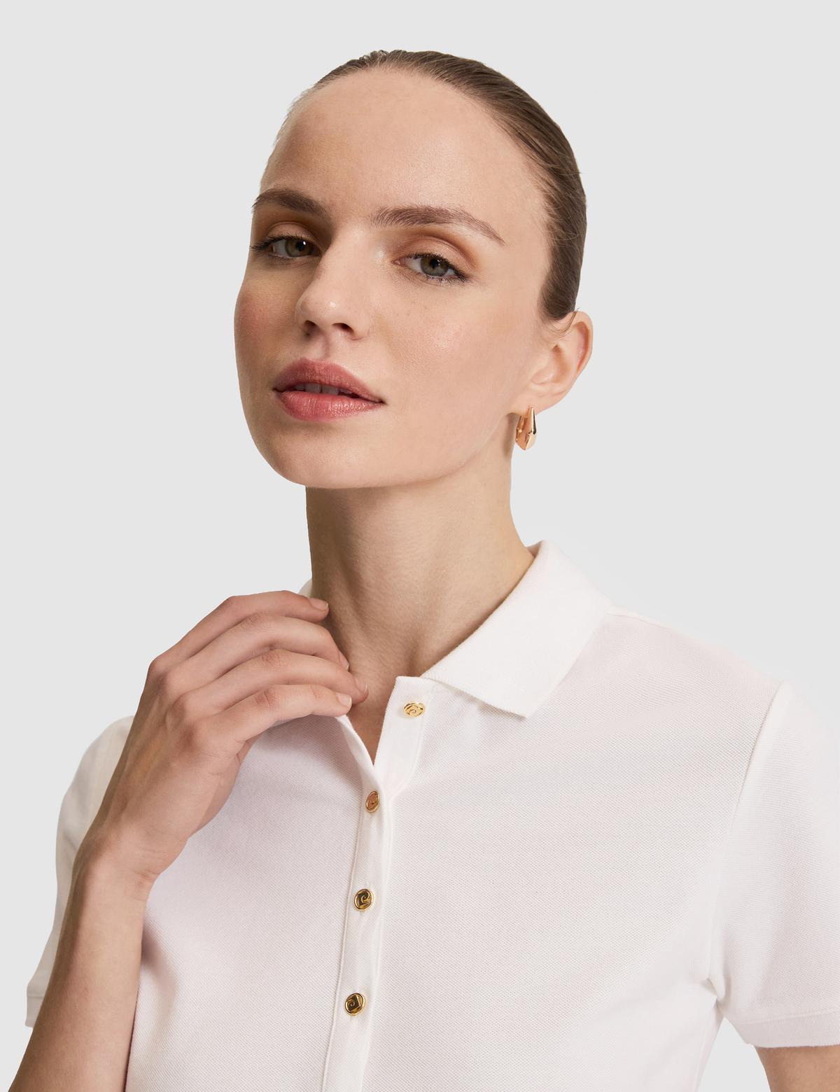 Beyaz Slim Fit Pamuklu Polo Yaka Basic Tişört - 50325456072