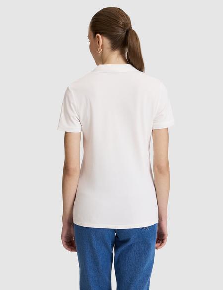 Beyaz Slim Fit Pamuklu Polo Yaka Basic Tişört - 50325456072
