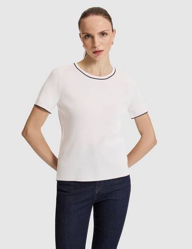 Ekru Slim Fit Triko Tişört