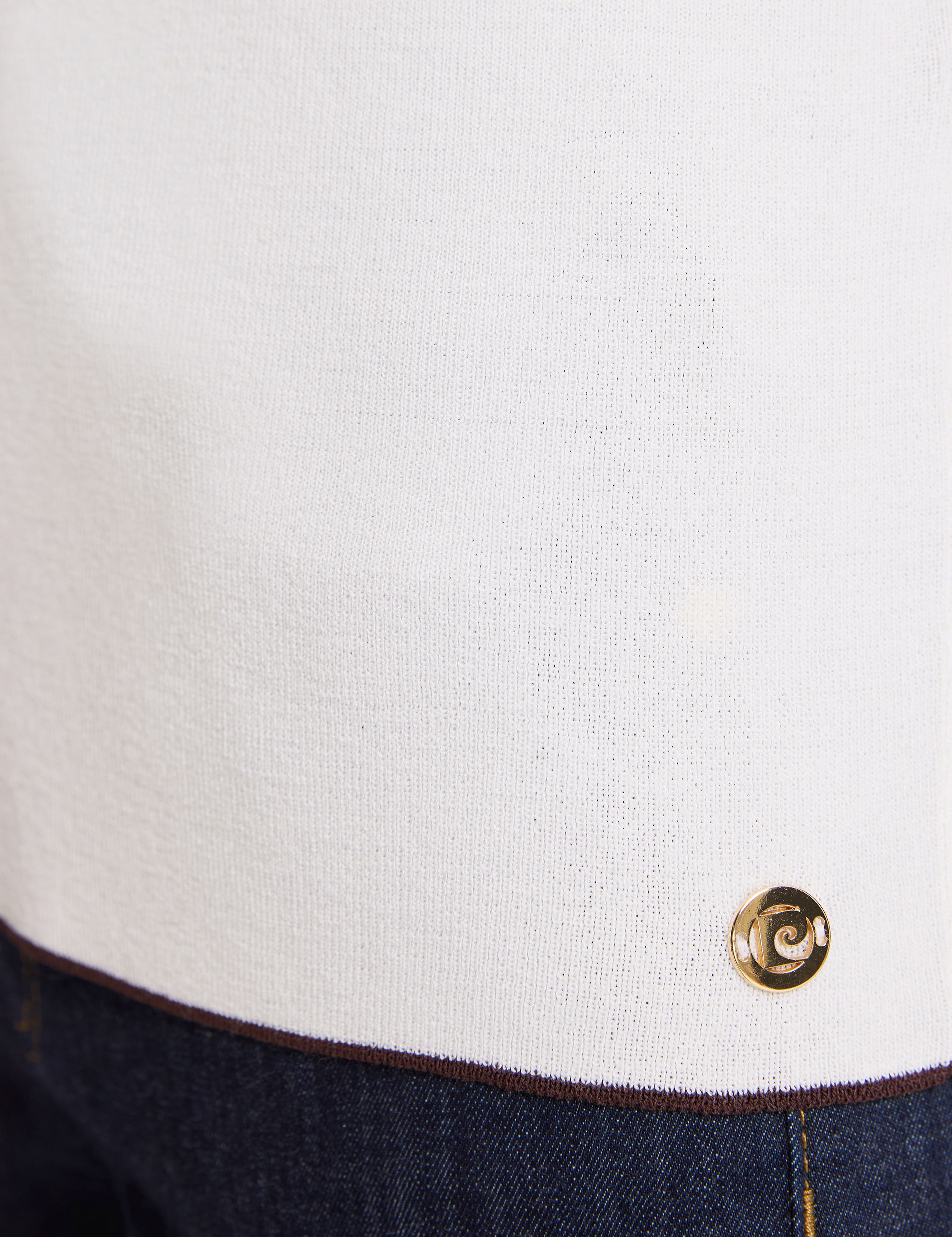 Ekru Slim Fit Triko Tişört - Image 7