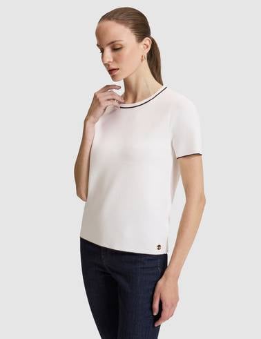 Ekru Slim Fit Triko Tişört