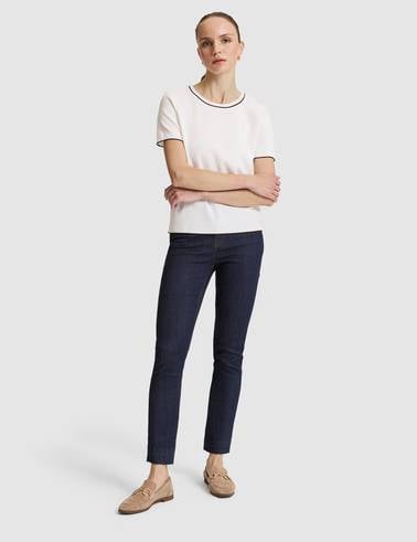 Ekru Slim Fit Triko Tişört