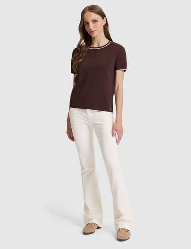Kahverengi Slim Fit Triko Tişört