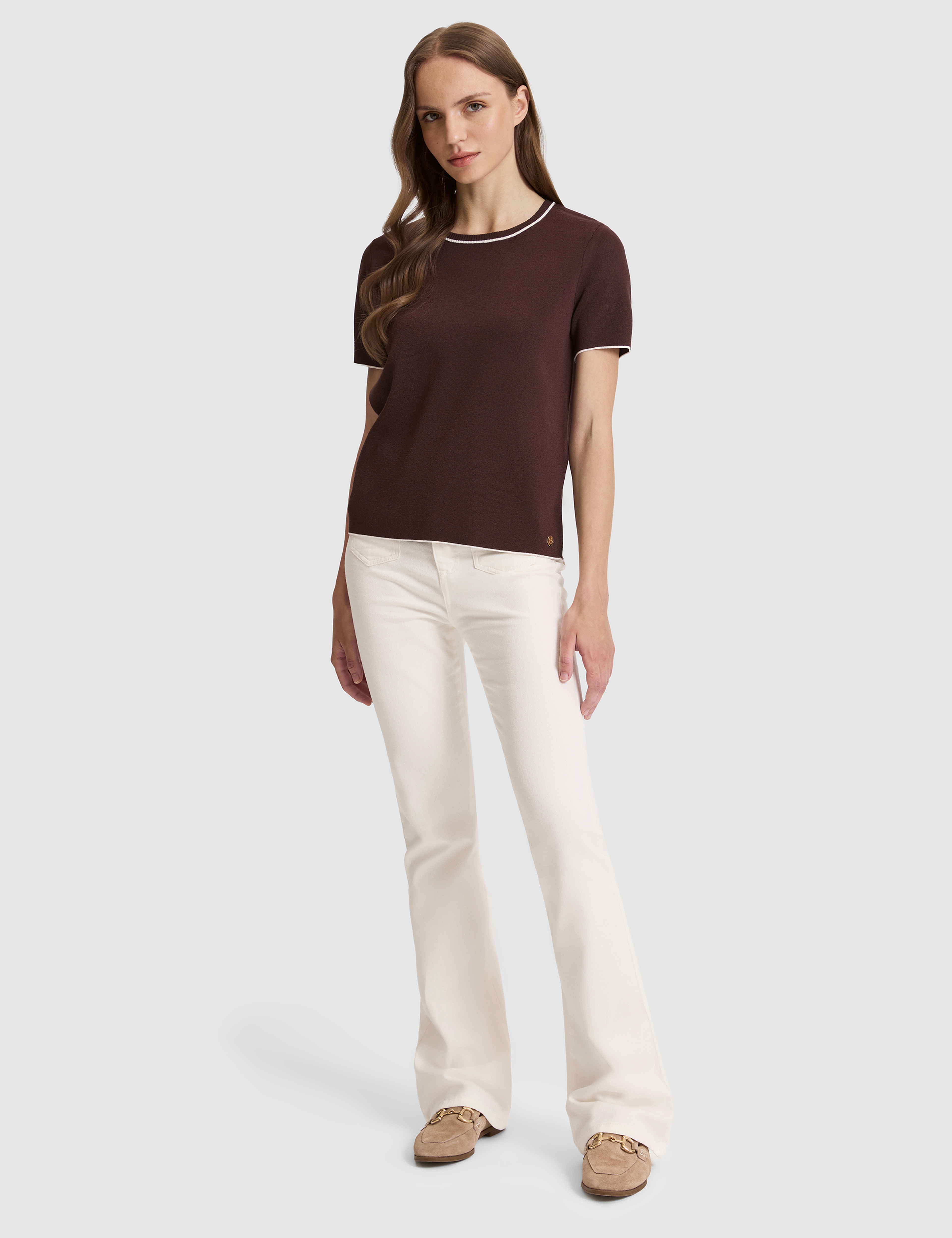 Kahverengi Slim Fit Triko Tişört - Image 4
