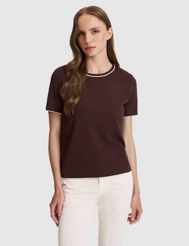 Kahverengi Slim Fit Triko Tişört