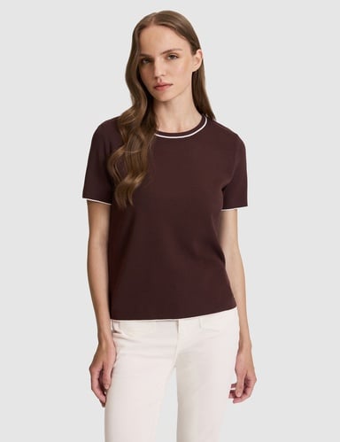Kahverengi Slim Fit Triko Tişört