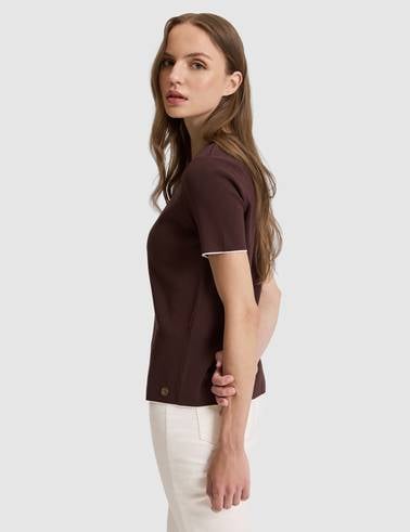 Kahverengi Slim Fit Triko Tişört