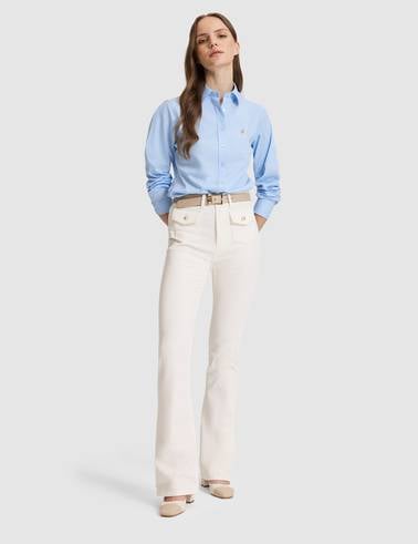 Açık Mavi Slim Fit Pamuklu Basic Gömlek