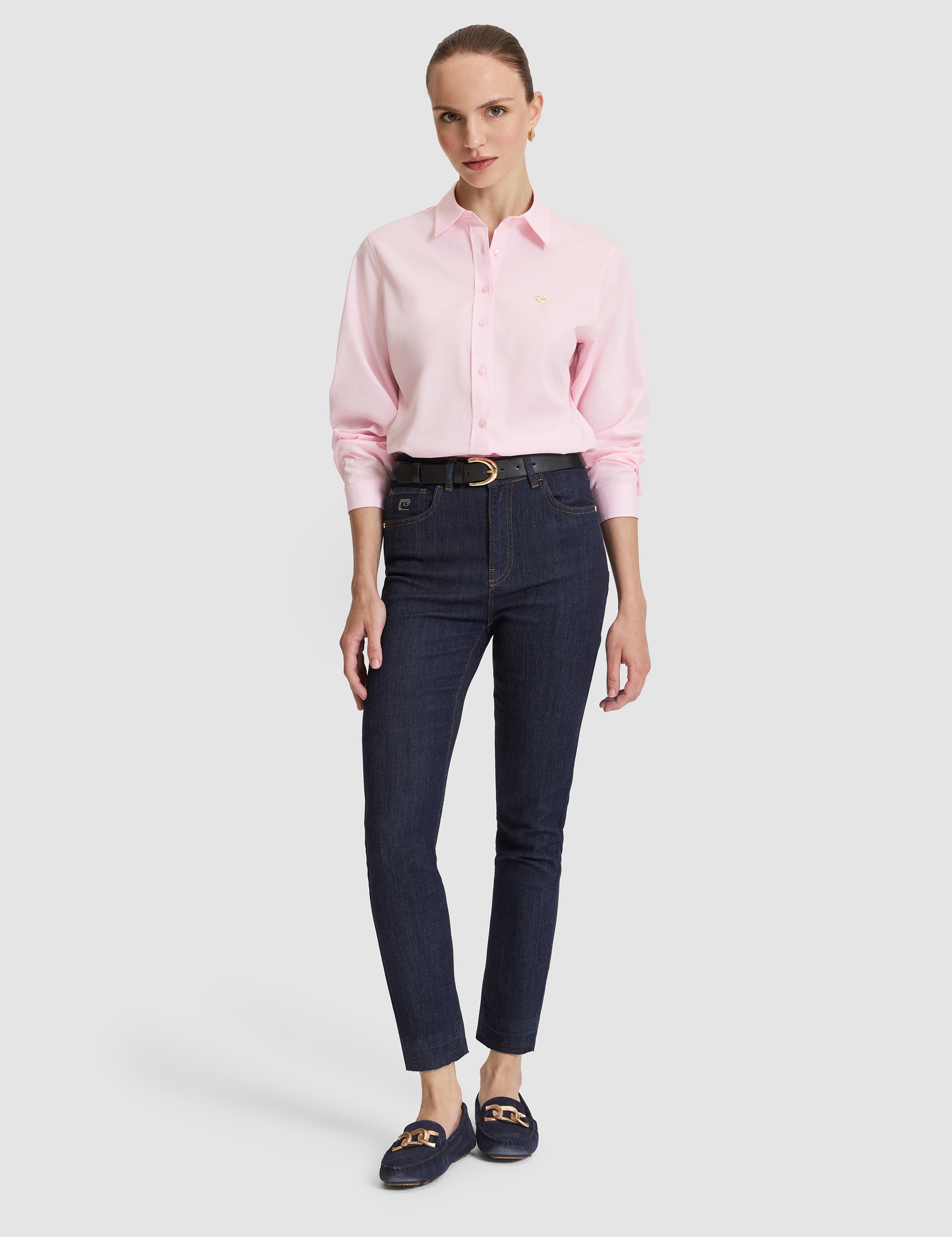 Pembe Slim Fit Pamuklu Basic Gömlek