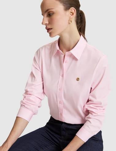 Pembe Slim Fit Pamuklu Basic Gömlek