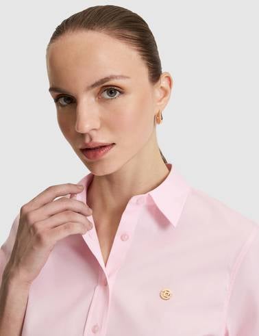Pembe Slim Fit Pamuklu Basic Gömlek