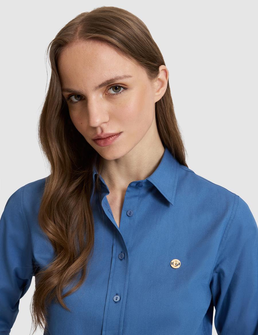 Açık İndigo Slim Fit Uzun Kollu Gömlek