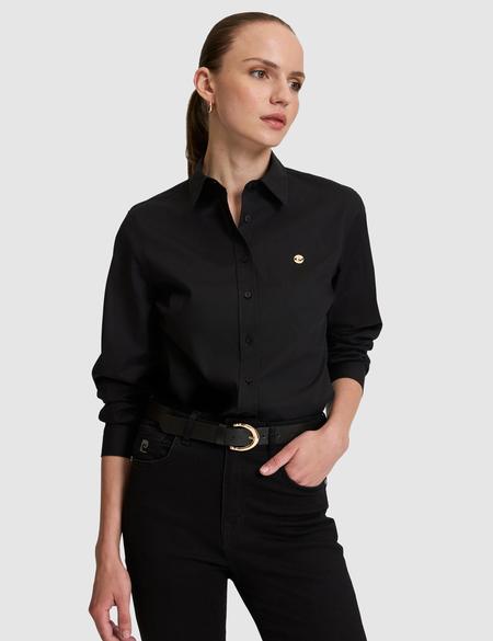 Siyah Slim Fit Uzun Kollu Gömlek - 50328627030