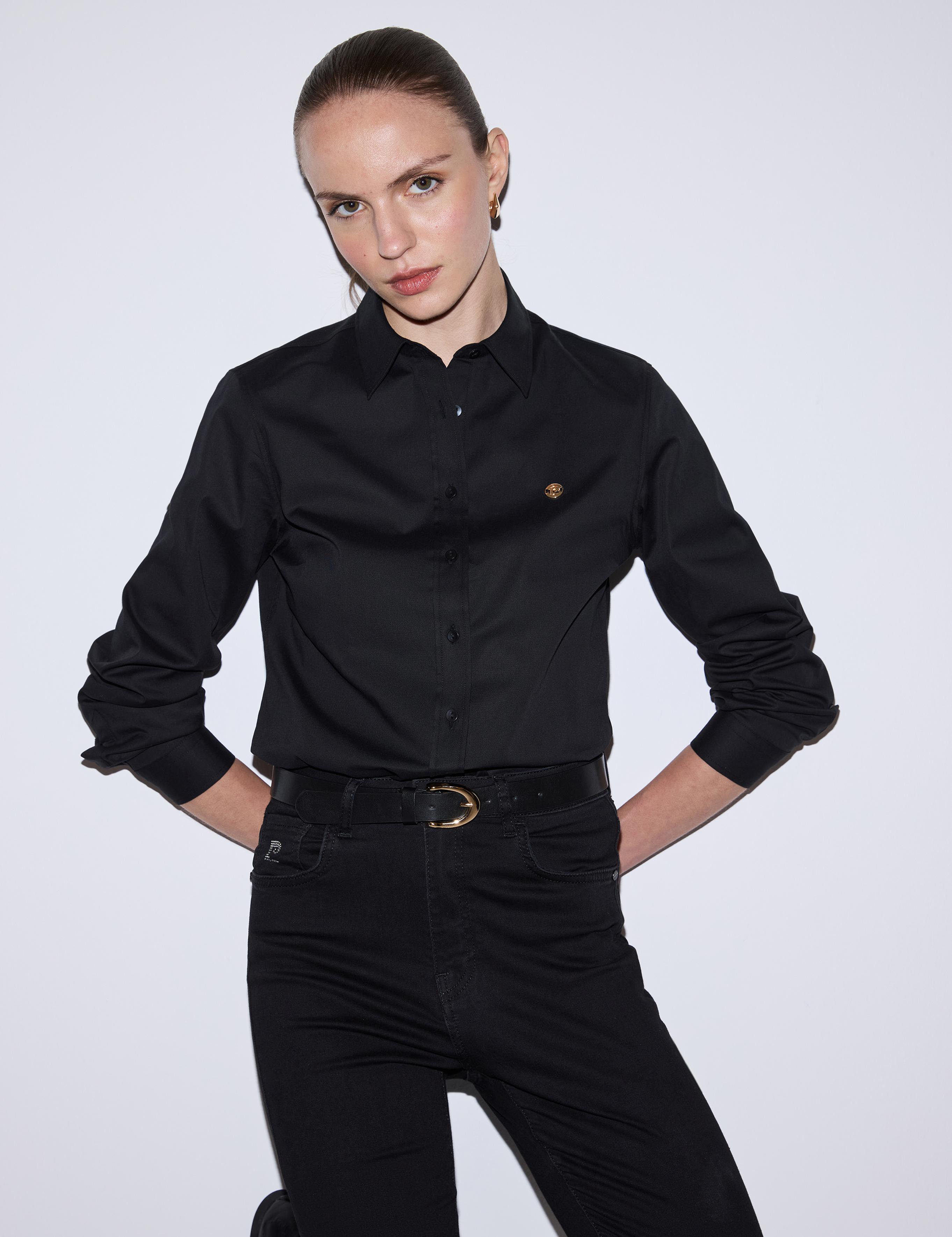 Siyah Slim Fit Uzun Kollu Gömlek