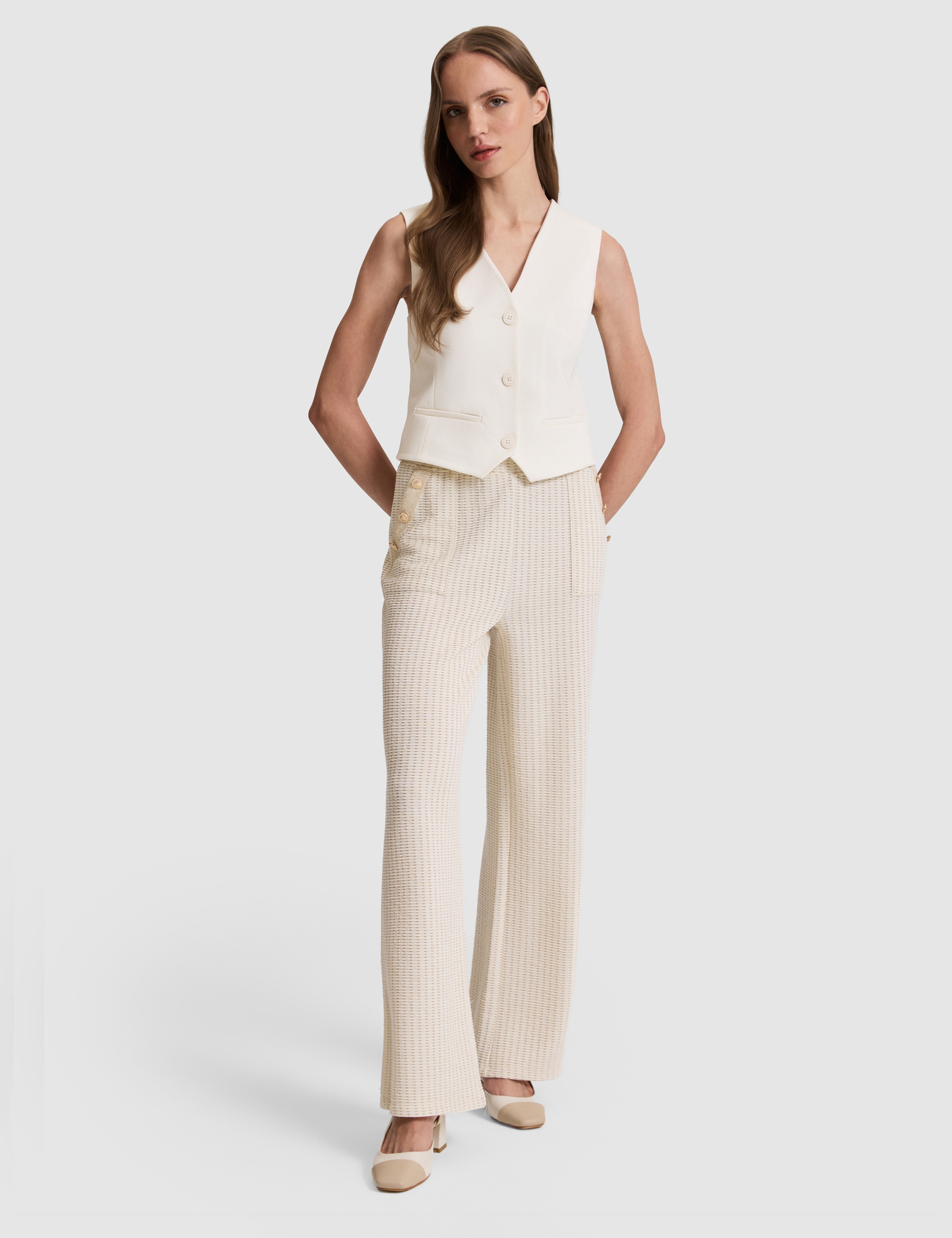 Ekru Flare Fit Eşofman Altı
