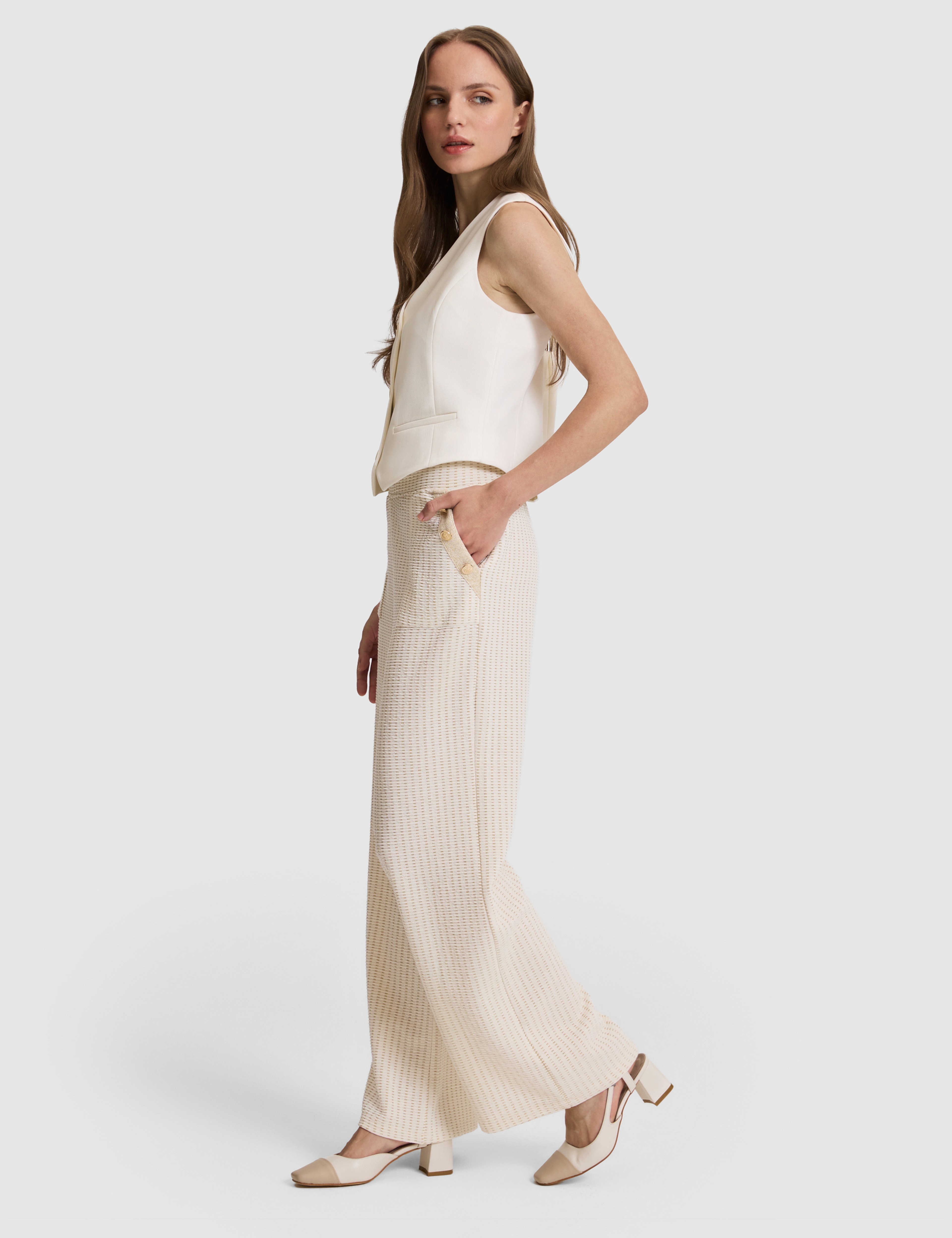 Ekru Flare Fit Eşofman Altı