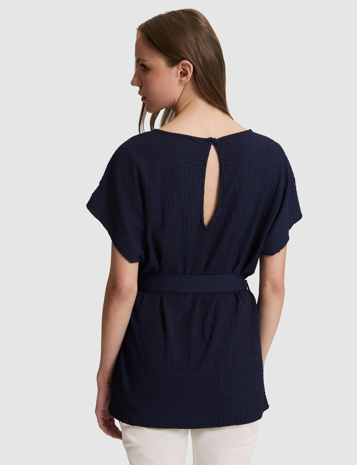 Lacivert Comfort Fit Örme Bluz - 50319881009