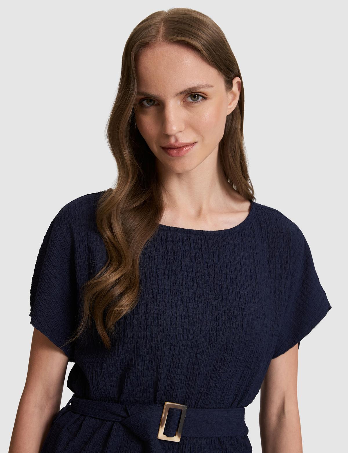 Lacivert Comfort Fit Örme Bluz - 50319881009