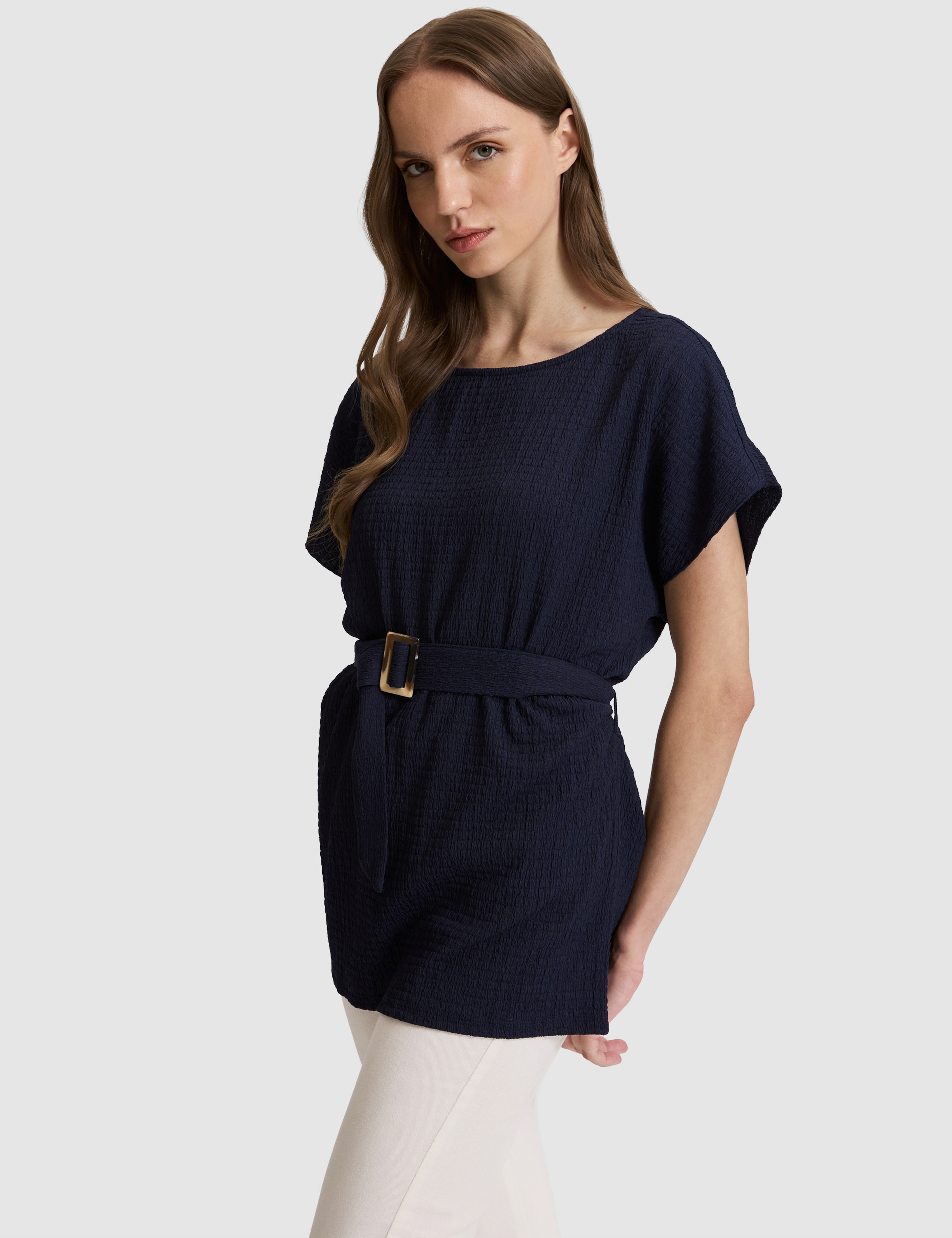 Lacivert Comfort Fit Örme Bluz