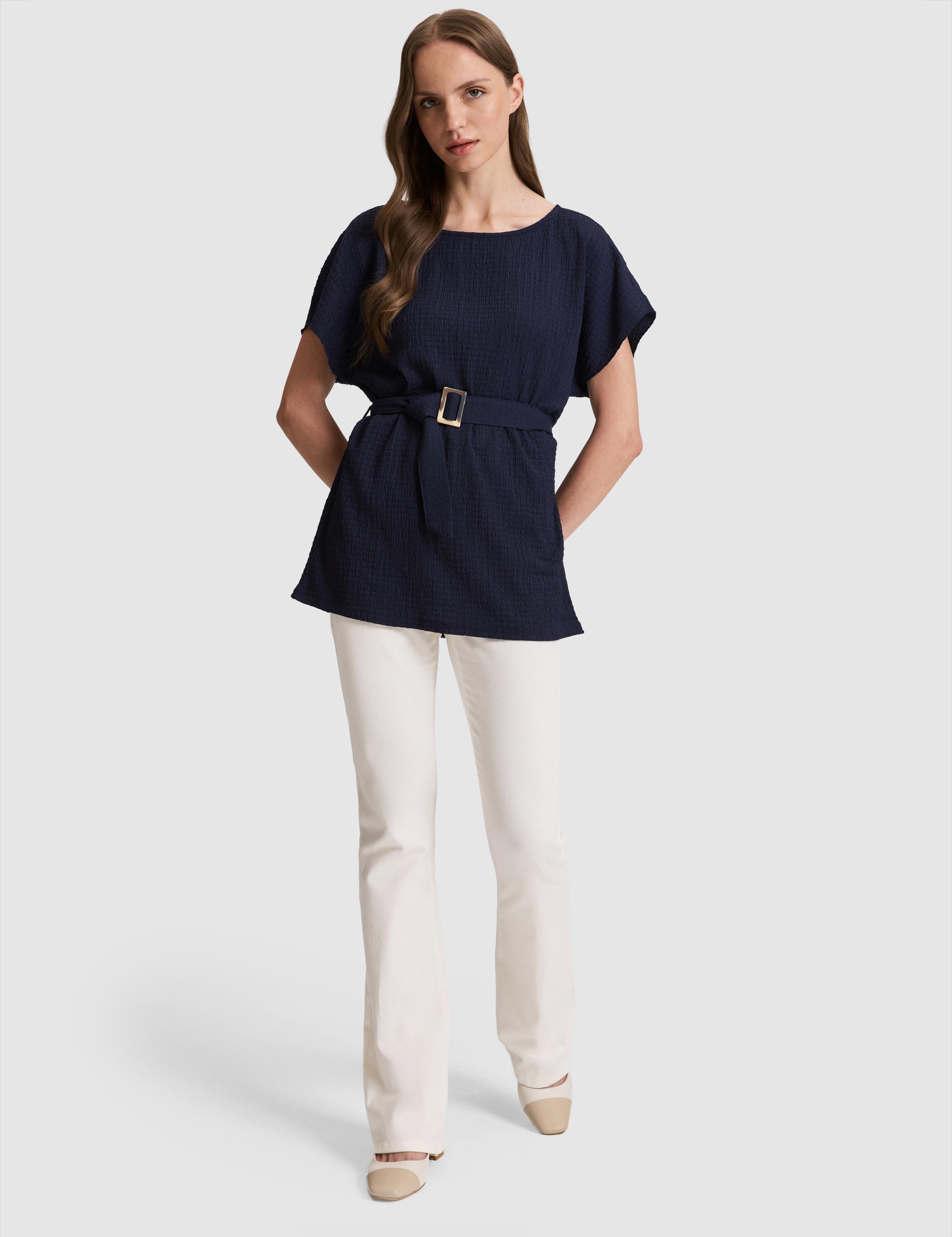 Lacivert Comfort Fit Örme Bluz