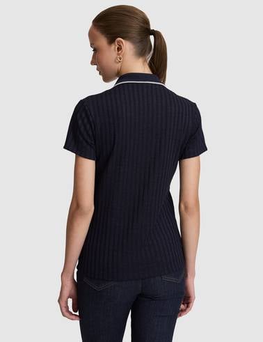 Lacivert Slim Fit Polo Yaka Basic Tişört