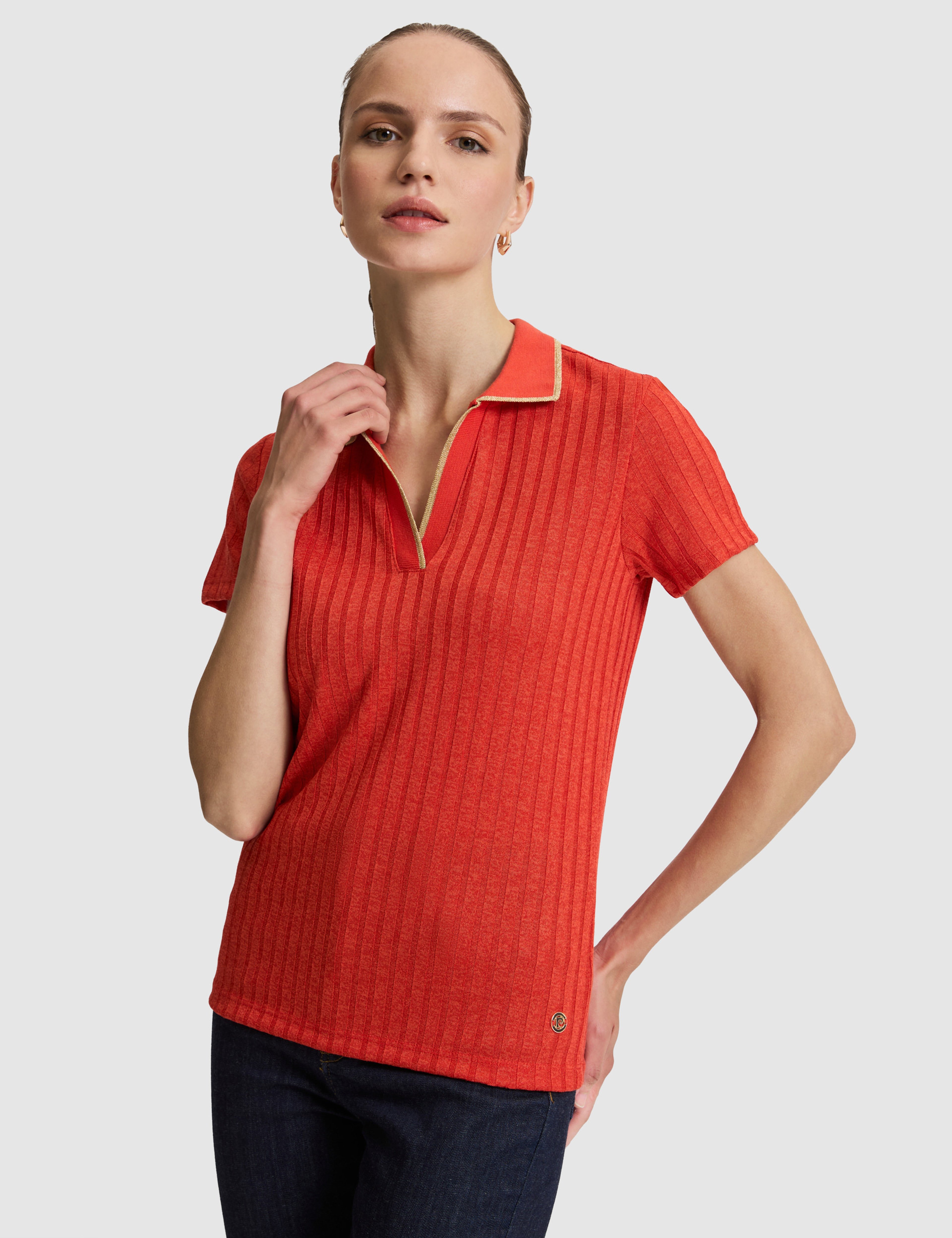 Kırmızı Slim Fit Polo Yaka Basic Tişört