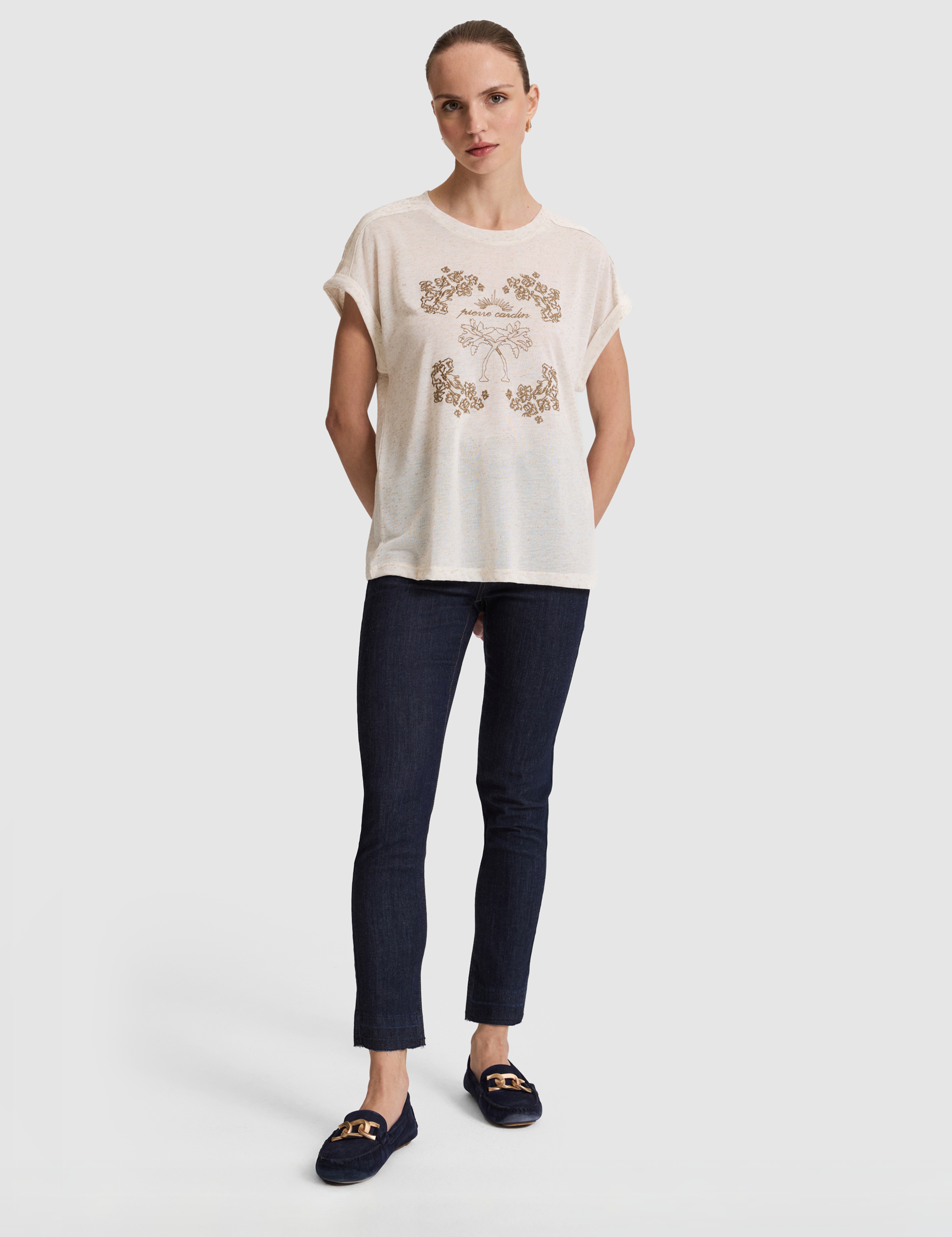 Bej Comfort Fit Tişört - Image 4
