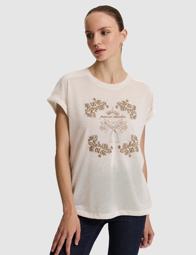 Bej Comfort Fit Tişört